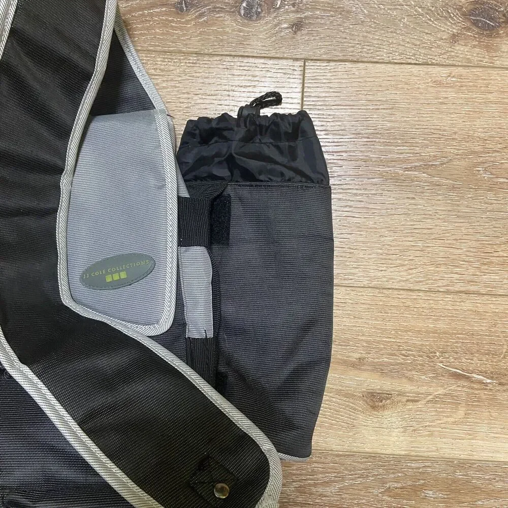 JJ Cole Collections Over The Shoulder Diaper Bag Sling Black & Gray Trav…